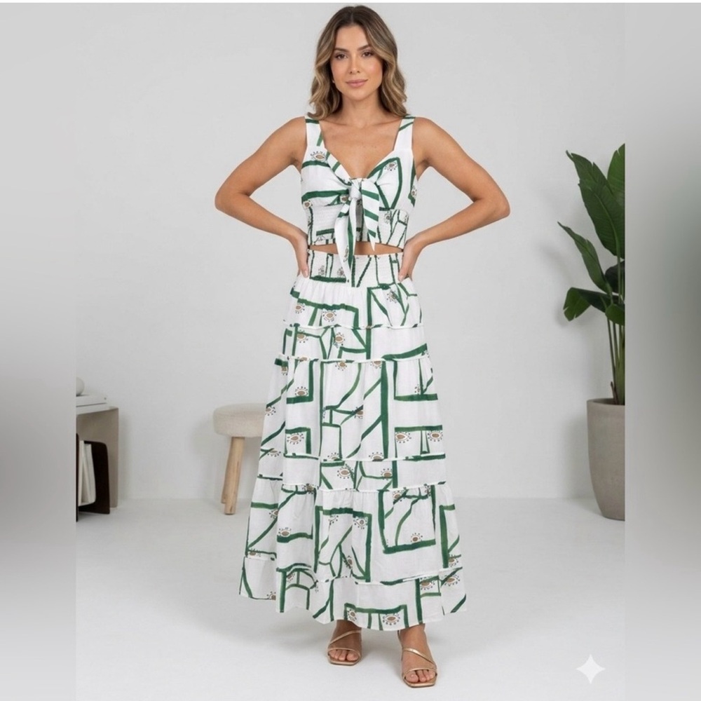 Commense Linen Skirt Set